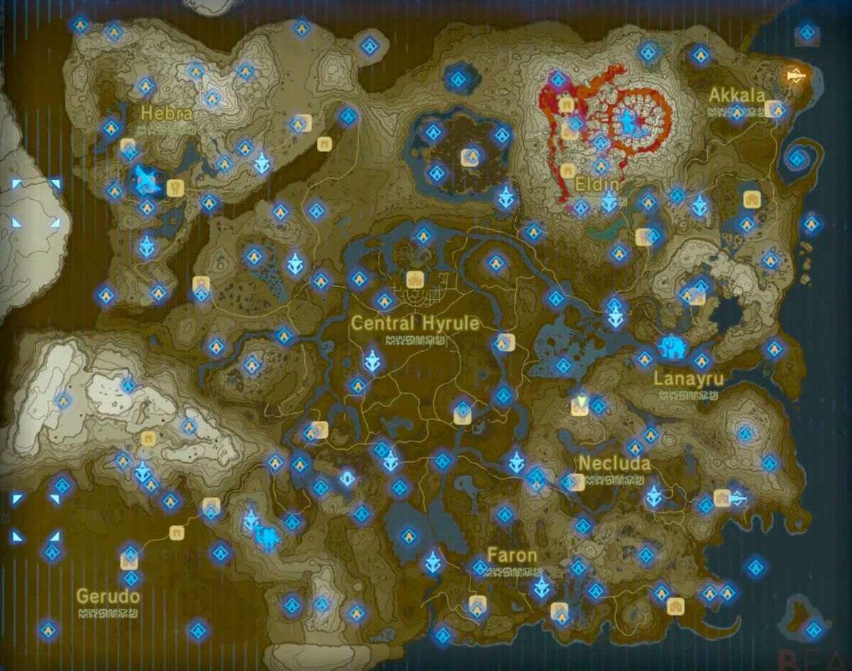 Mapa Santuarios Zelda: Breath Wild